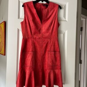 BCBGMaxAzria Vibrant Red Flared Mini Dress